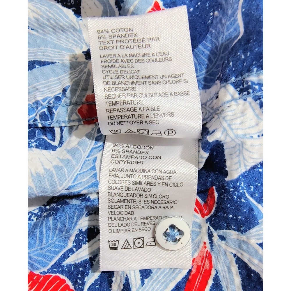 Tommy Bahama Nova Wave Shirt Mens Large Blue Tropical Leaf Cotton Reverse Print - Picture 8 of 11